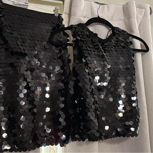 Black Sequin Skirt Rachel Zoe